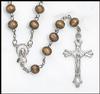 Brown Wood Imitation Cocoa Bead Rosary